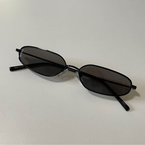 OTRA Drew Retro 90s Matrix Style Rectangular Sunglasses (Black/Smoke Lens)